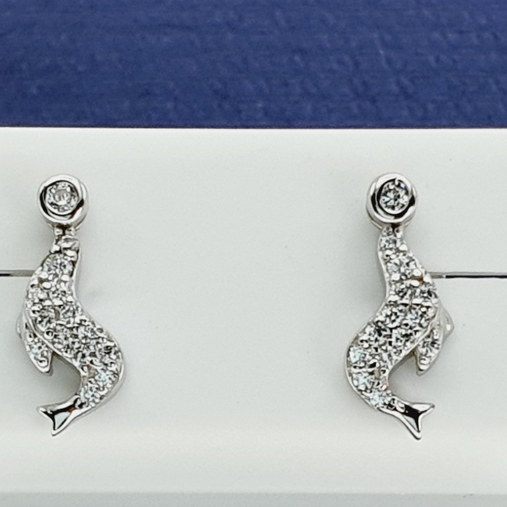 "925 Sterling Silver CZ Stud Earrings for Women/Girl, US925P1242